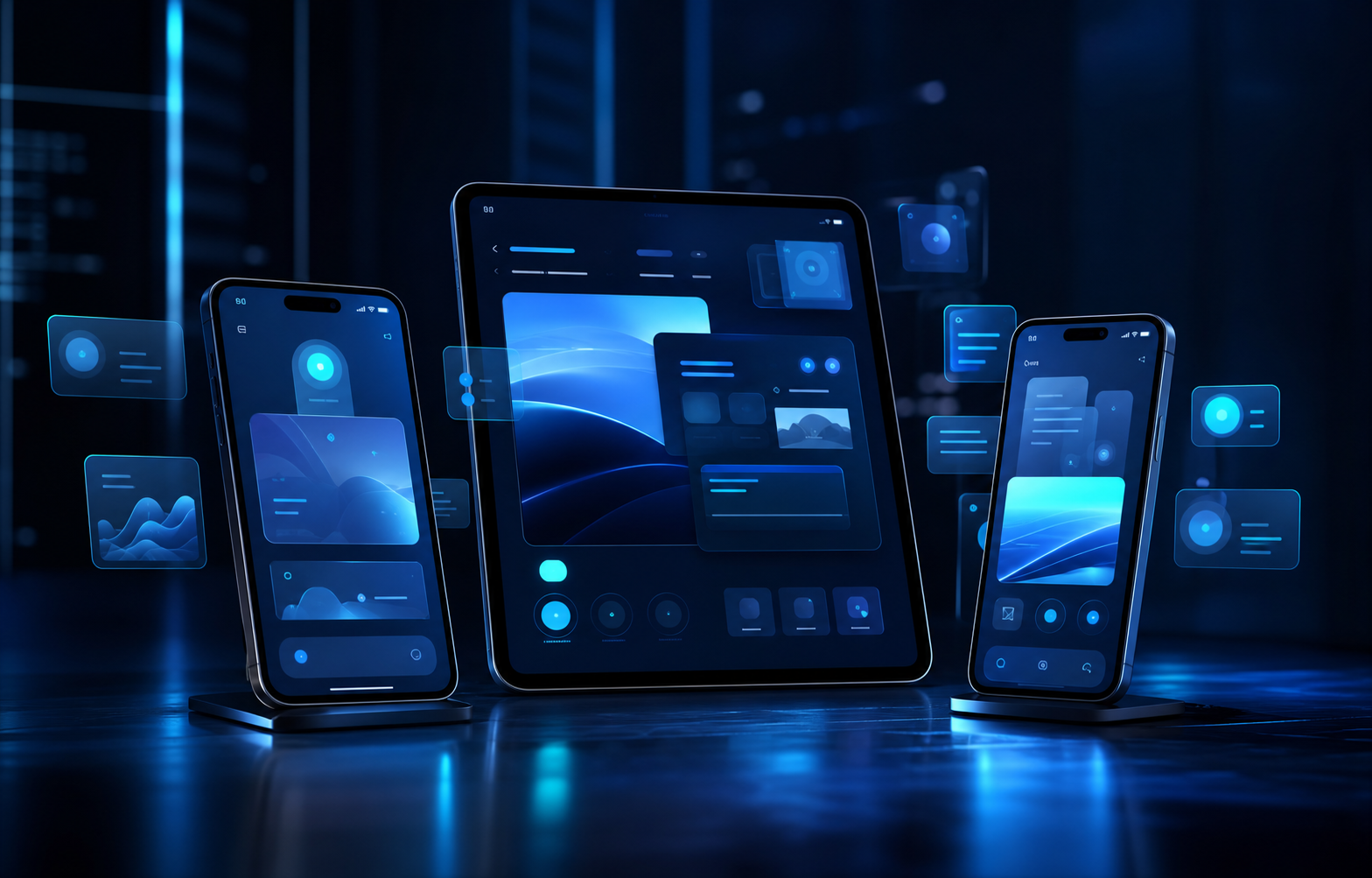 Dispositivos con aplicaciones móviles modernas